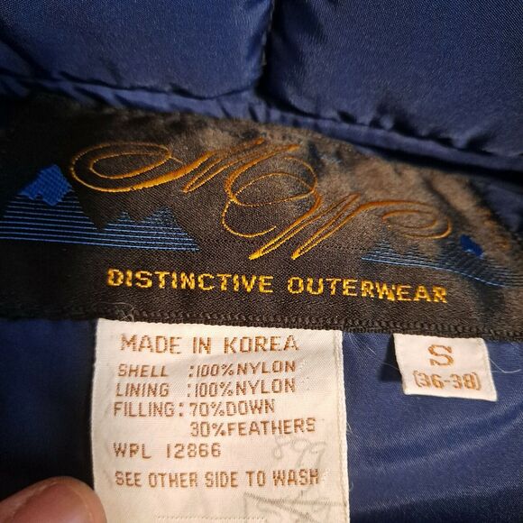 3 Vintage Montgomery Ward Puffer Vest Snap Navy S Small Down and Feather - Picture 6 of 7